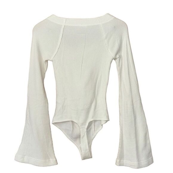 Free People On A Cloud ribbed Bodysuit ivory small new - Picture 5 of 11